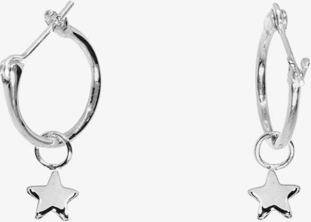 STAR HOOP EARRINGS SILV